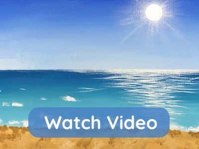 How to paint sunny beach coast sea